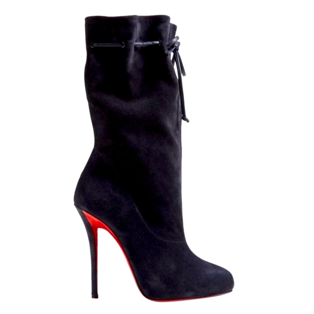 Christian Louboutin Valentine 120 Slouchy Suede Mid-calf Boots size 38.5